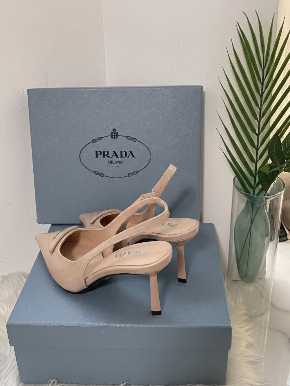 Prada Powder Pink Slingback Pumps